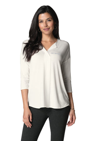 Ladies Concept 3/4-Sleeve Soft Split Neck Top