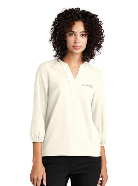MERCER+METTLE™ Women's Stretch Crepe 3/4-Sleeve Blouse