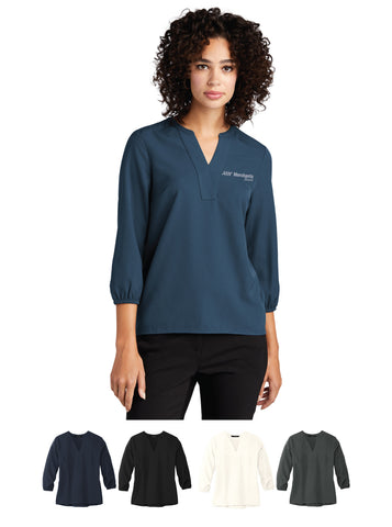 MERCER+METTLE™ Women's Stretch Crepe 3/4-Sleeve Blouse